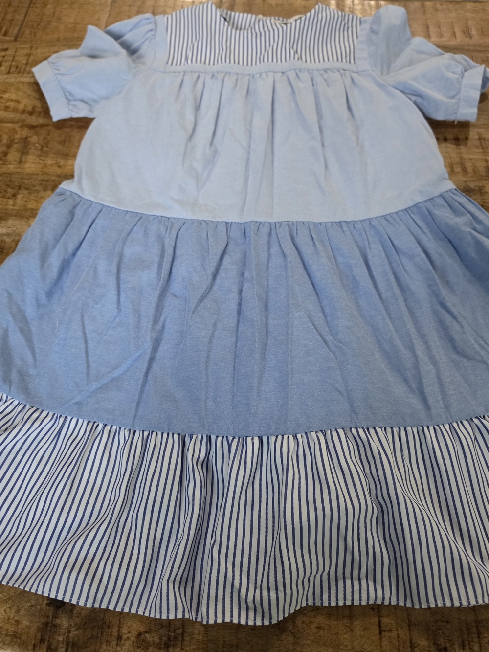💙 English Factory Blue & White Women's Striped Tiered Dress Size S